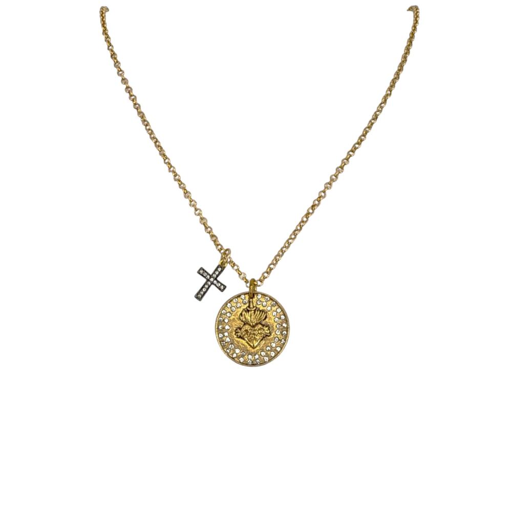 VIRGINS SAINTS & ANGELS VSA Sacred Heart Relic Charm Necklace